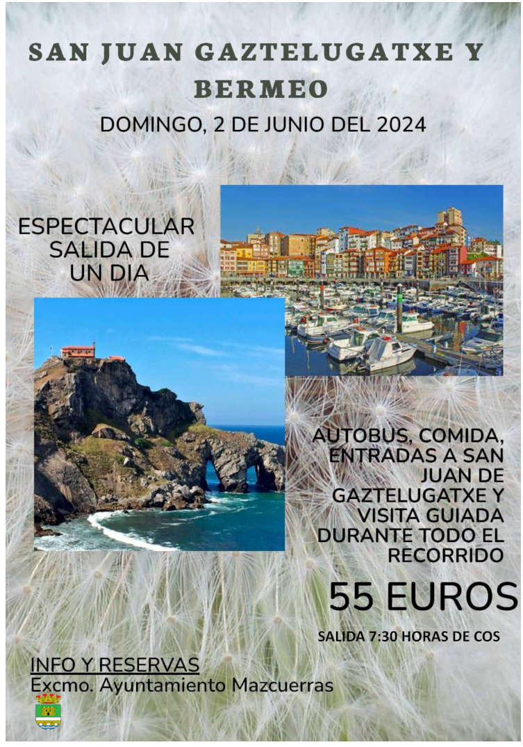 EXCURSION: SAN JUAN DE GAZTELUGATXE Y BERMEO