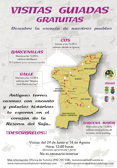 VISITAS GUIADAS GRATUITAS A LOS PUEBLOS DE LA MANCOMUNIDAD RESERVA DEL SAJA