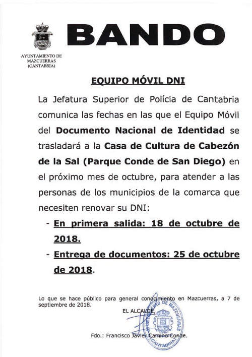 DNI Octubre 2018