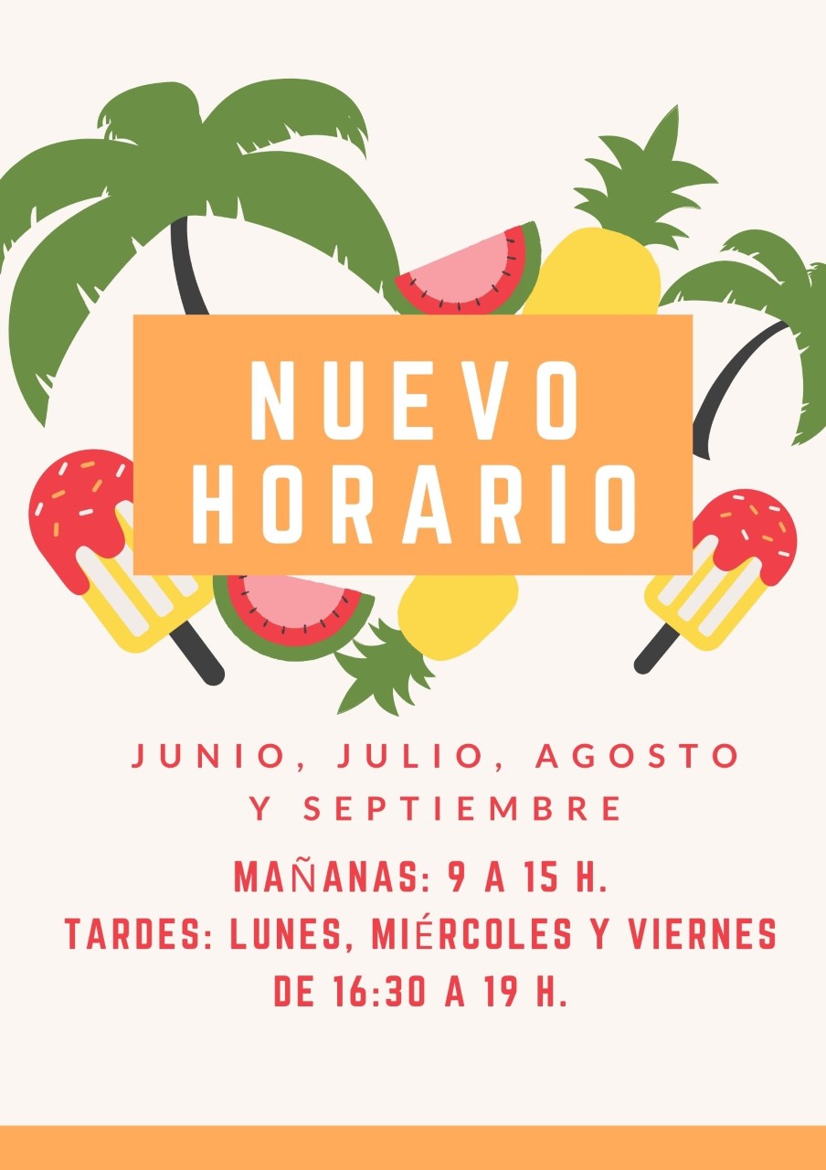 Horario de verano en la biblioteca y el telecentro: de Junio a Septiembre